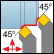 Ext 45°App Face&Turn 90°Square